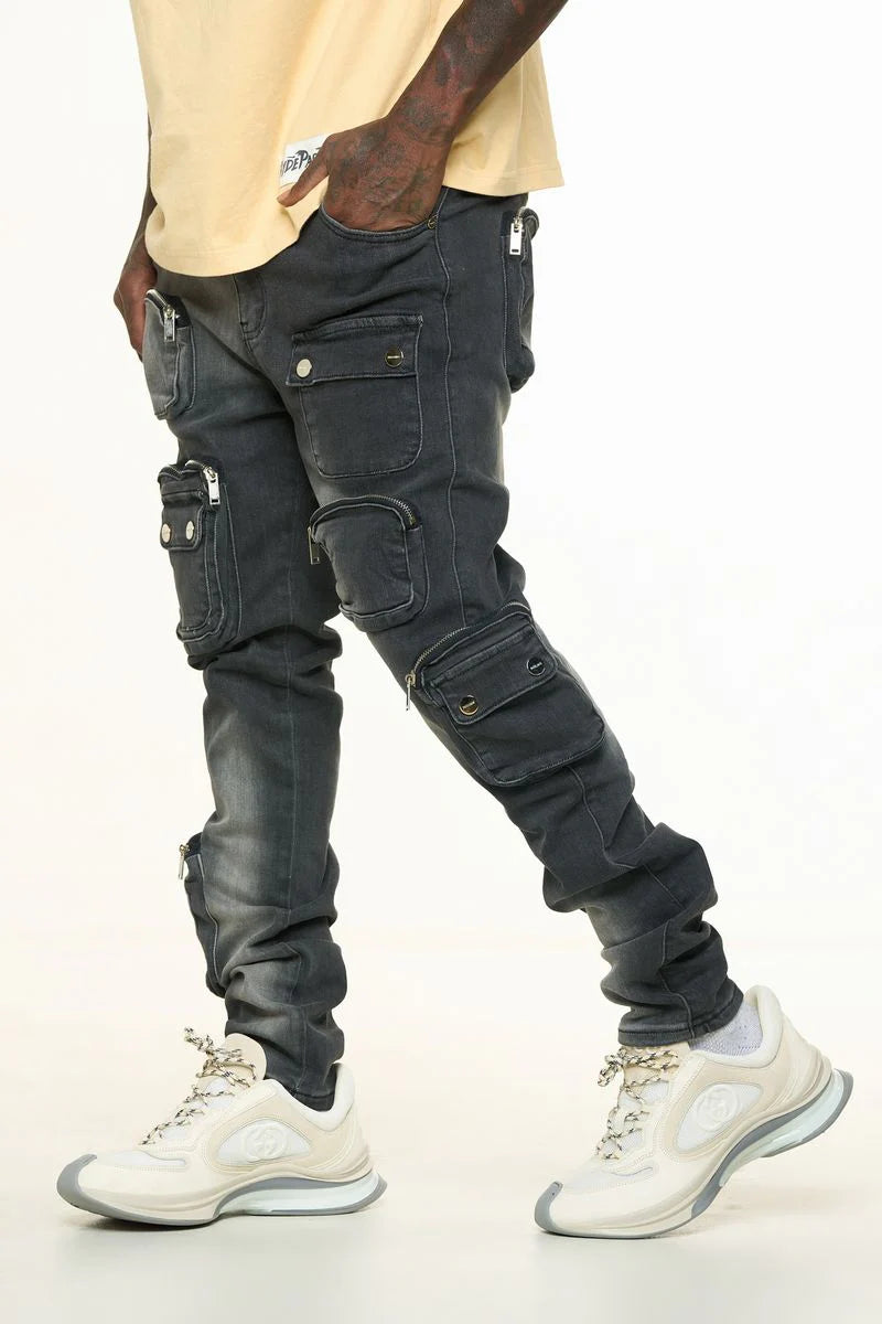 PHEELINGS "LUCID DREAMS" CARGO SKINNY DENIM (FADED BLACK)