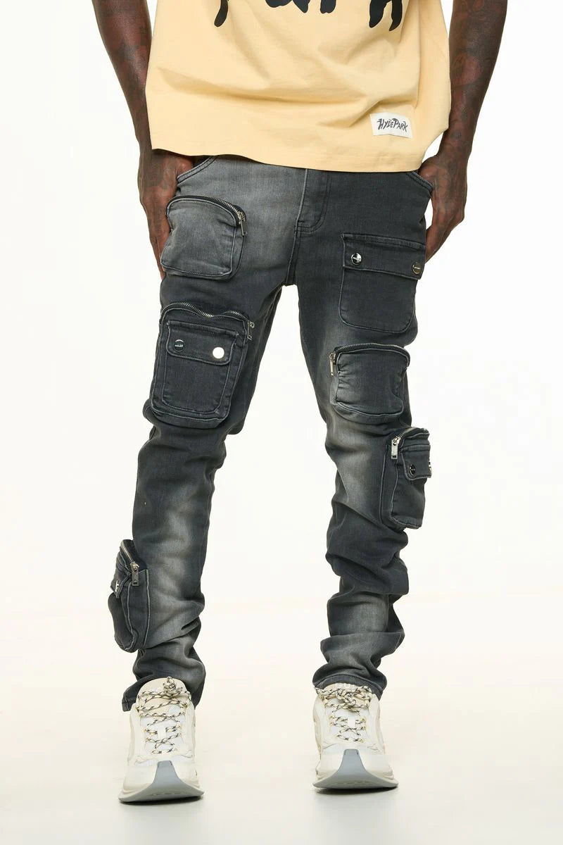 PHEELINGS "LUCID DREAMS" CARGO SKINNY DENIM (FADED BLACK)