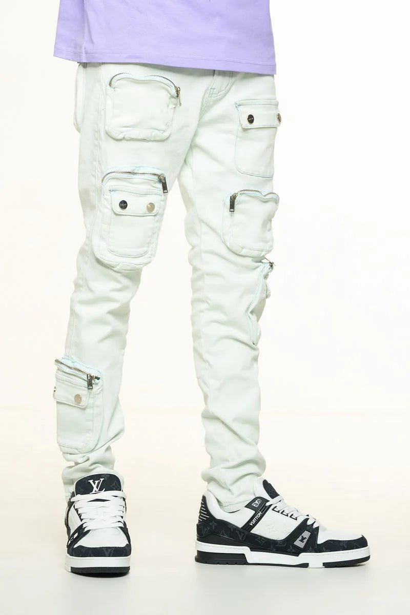 PHEELINGS "LUCID DREAMS" CARGO SKINNY DENIM (FADED LIGHT BLUE)