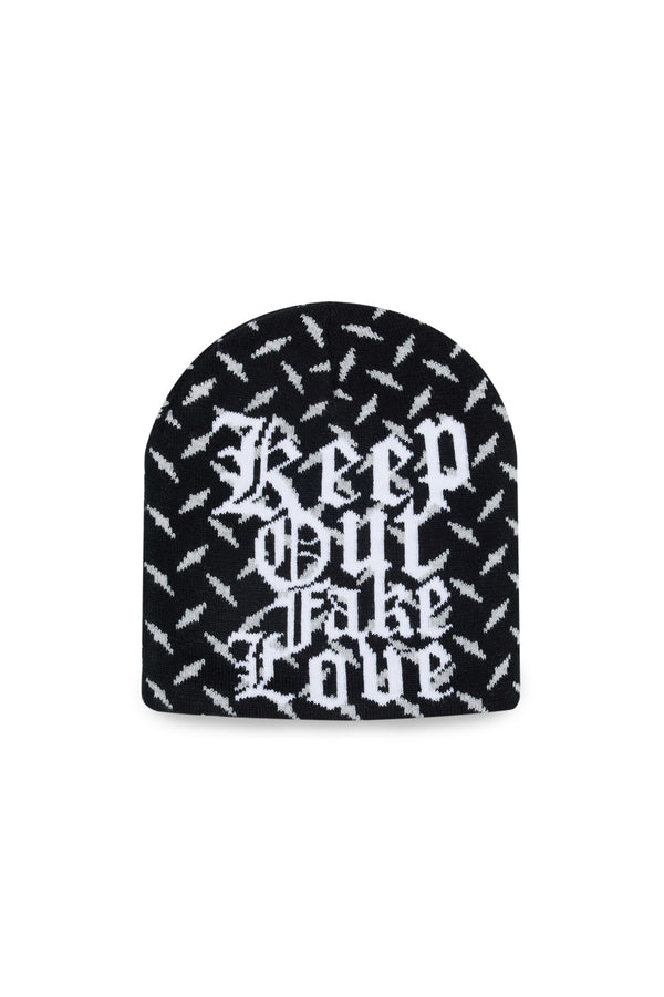 Keep out fake love DIAMOND CUT - BLACK - BEANIE