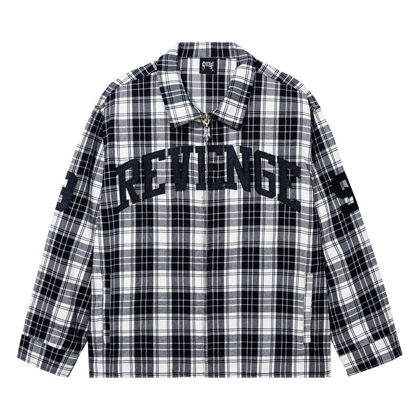 REVENGE VALKYRIE EMBROIDERED FLANNEL NAVY