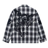 REVENGE VALKYRIE EMBROIDERED FLANNEL NAVY