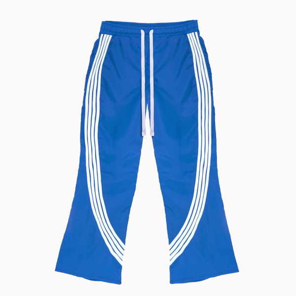 NYLON IRREGULAR STRIPE TRACK PANTS-ROYAL