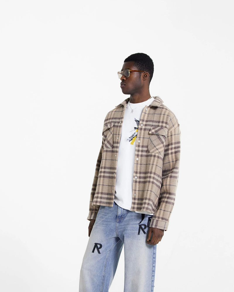 REPRESENT HEAVYWEIGHT INITIAL FLANNEL SHIRT