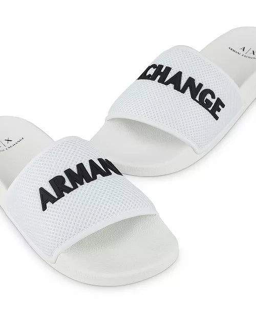 ARMANI EXCHANGE Men's Logo on Mesh Slides Sandals