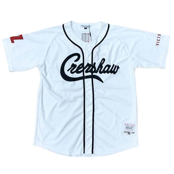 HEADGEAR CLASSICS NIPSEY HUSSLE VICTORY LAP BASEBALL JERSEY-WHITE