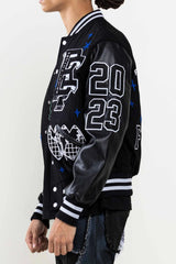 FIRST ROW MONO BRIGHT FUTURE VARSITY JACKET