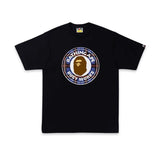 Bape Logo Check Busy Works Tee - Black/ Blue