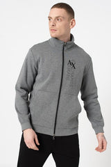 armani exchange grey sweatshirt zipper