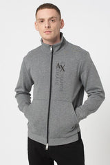 armani exchange grey sweatshirt zipper