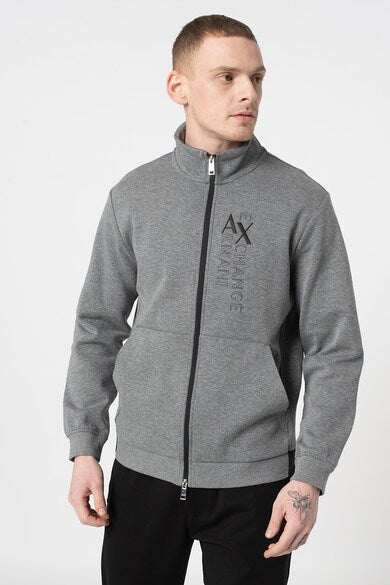 armani exchange grey sweatshirt zipper