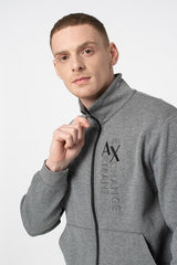 armani exchange grey sweatshirt zipper