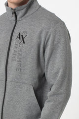armani exchange grey sweatshirt zipper