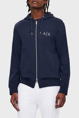 armani exchange blue sweatshirt zip up