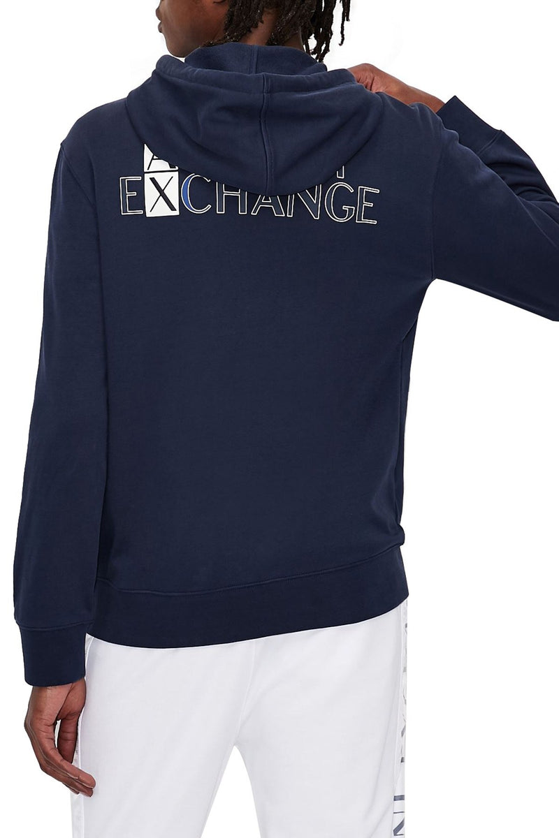 armani exchange blue sweatshirt zip up