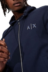 armani exchange blue sweatshirt zip up