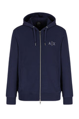 armani exchange blue sweatshirt zip up