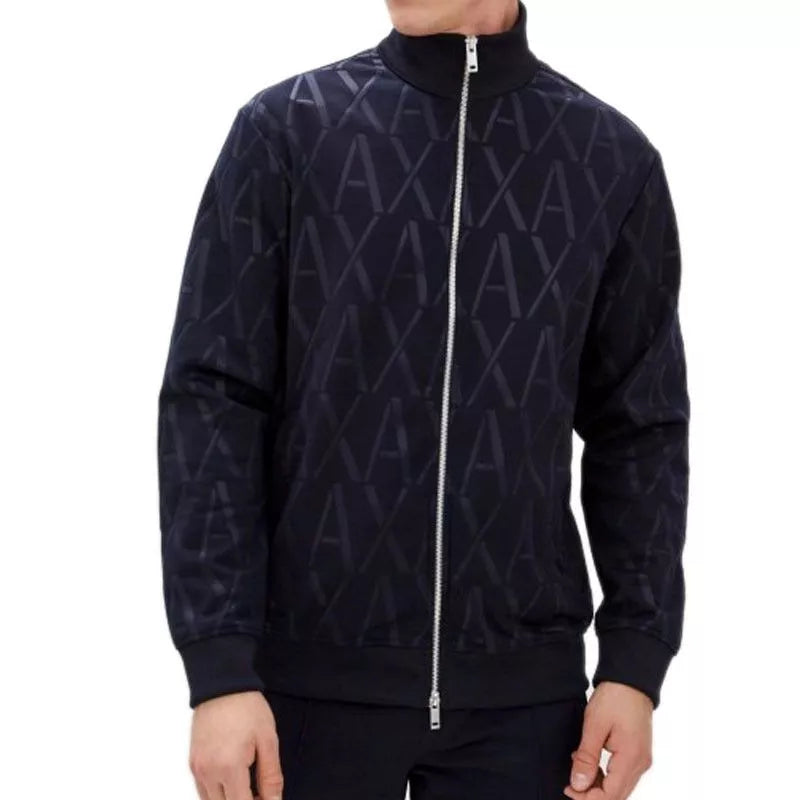 armani exchange navy zip up sweatshirt