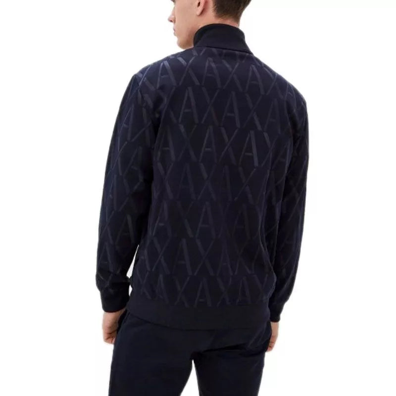 armani exchange navy zip up sweatshirt