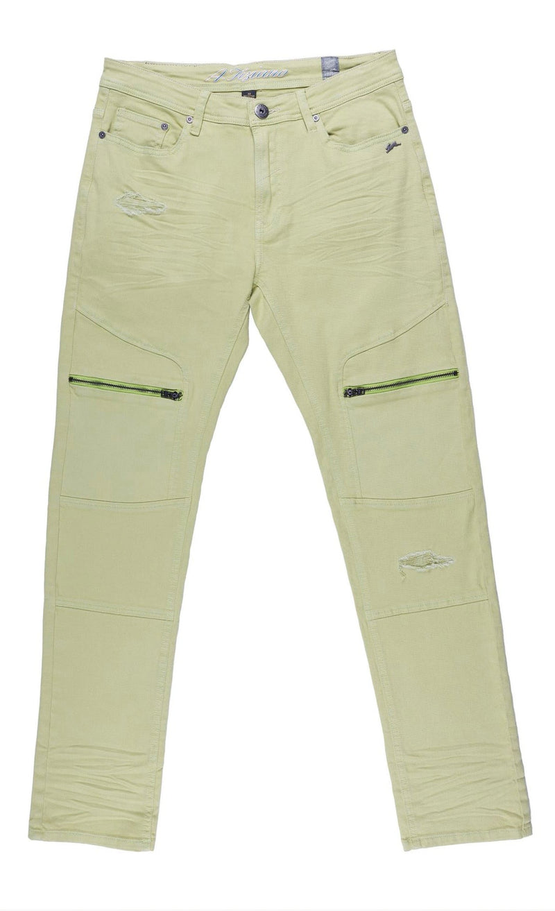 ATIZIANO STRETCH TWILL CARGO JEAN (LIME GREEN)