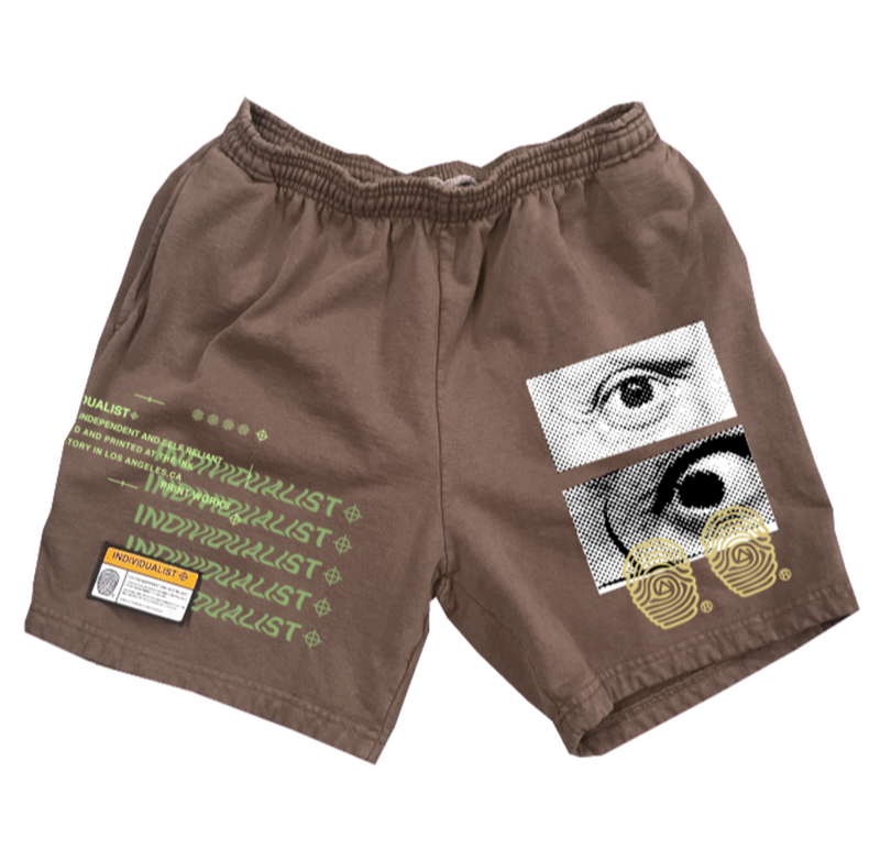 INDIVIDUALIST TEST PRINT FLEECE SHORTS