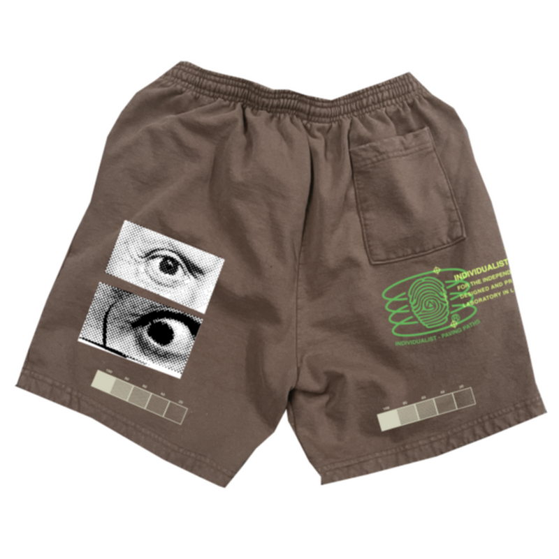 INDIVIDUALIST TEST PRINT FLEECE SHORTS