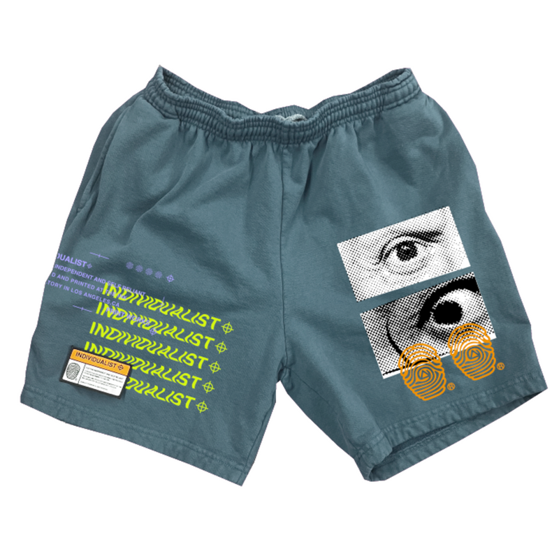 INDIVIDUALIST TEST PRINT FLEECE SHORTS