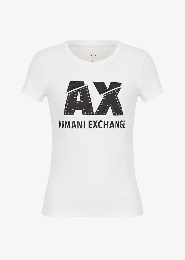 armani exchange white black women tshirts
