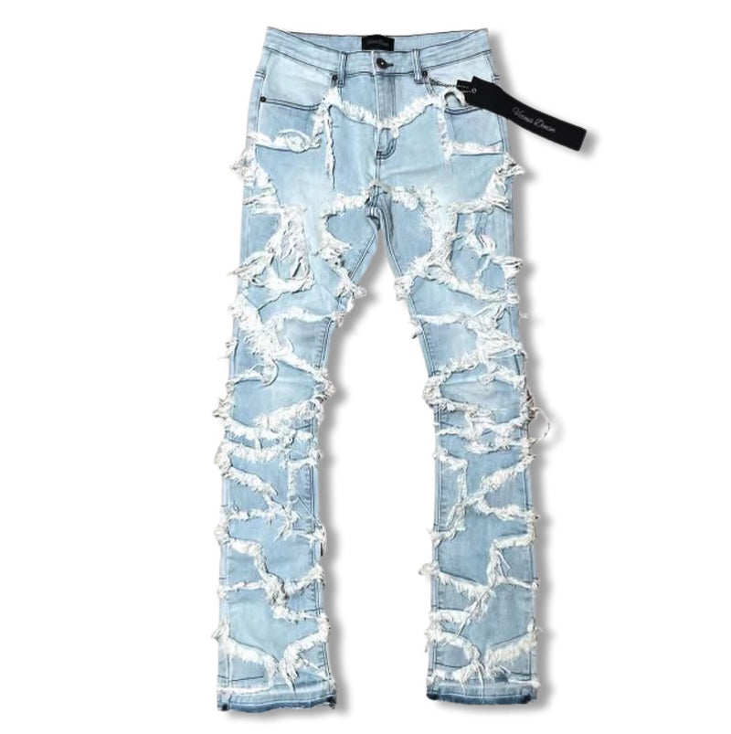 VICIOUS Heavy Rip Fray Stack Denim