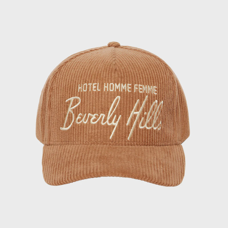 Homme femme Hotel Corduroy Hat Brown