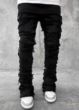 Guapi Denim Obsidian Black Blood Diamond Stacked