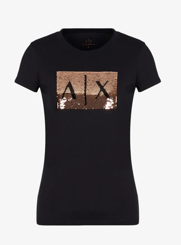 armani exchange Black Bronze 3d AX Black women tshirts