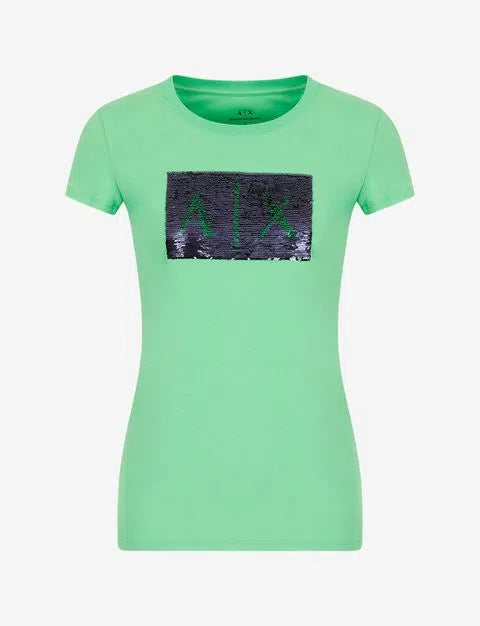 armani exchange 3D AX Green Women Tshirt