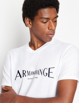 Armani exchange white , navy Tshirt