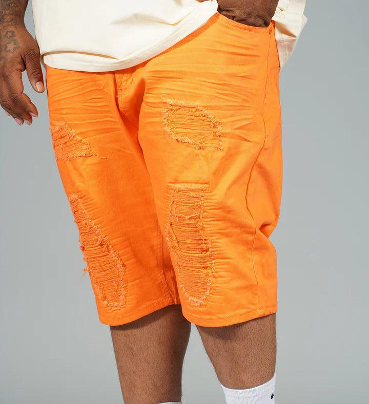 Makobi M971 JORDANELLE TWILL SHORTS - ORANGE