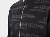 Armani Exchange Black Grey Zipper Sweatshirt