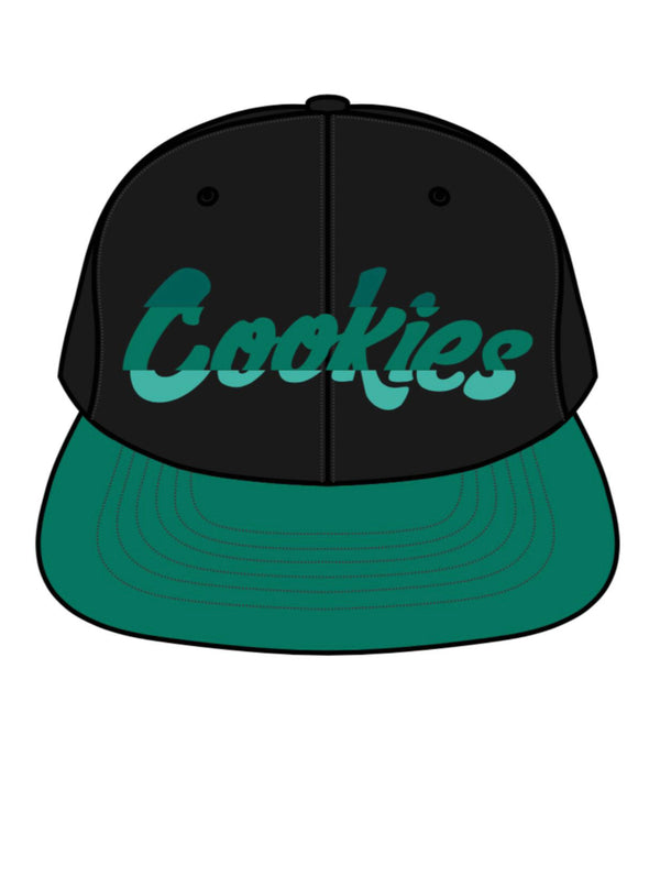 COOKIES CHANGING LANES TWILL CONTRAST PANELED SNAPBACK CAP W/ EMBROIDERED & APPLIQUÉ COOKIES LOGO (1553X5238)