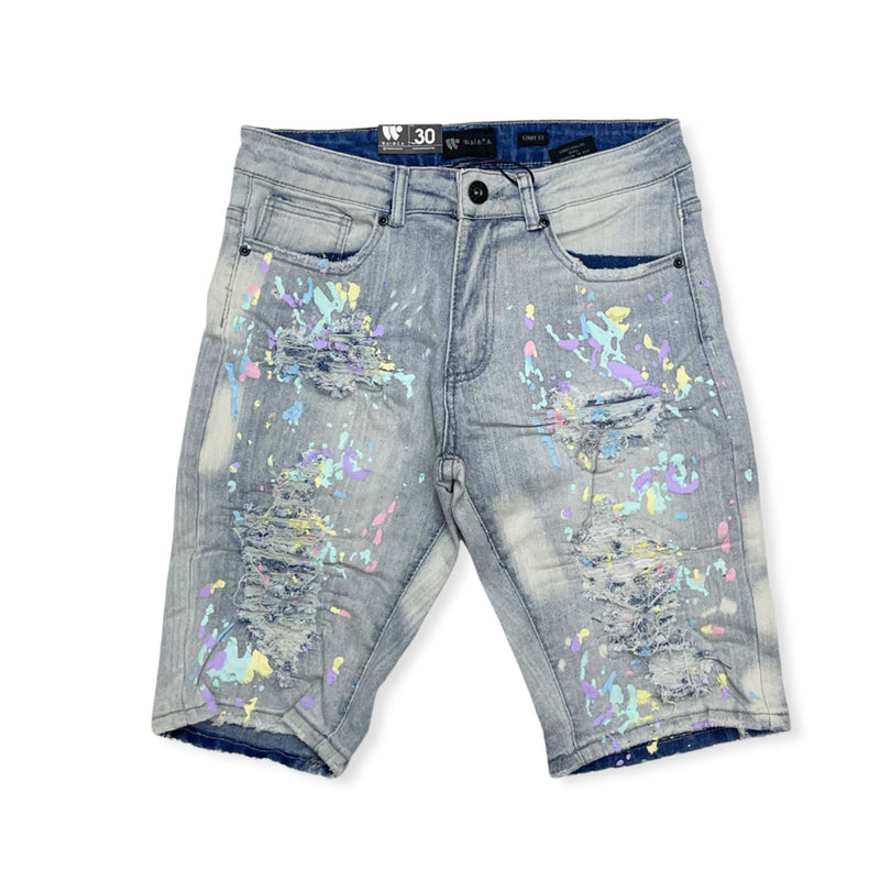 WAIMEA  paint splatter gray shorts