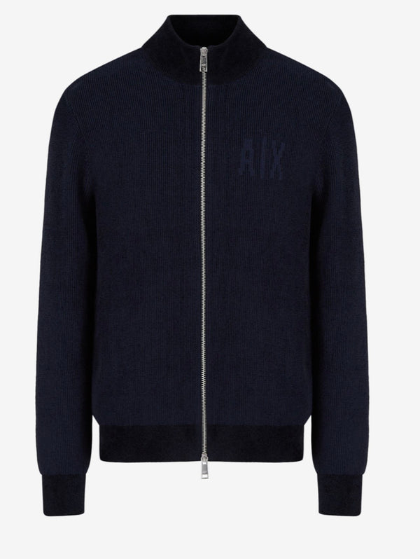 ARMANI EXCHANGE COTTON VISCOSE BLEND CARDIGAN (Navy/BLUE)