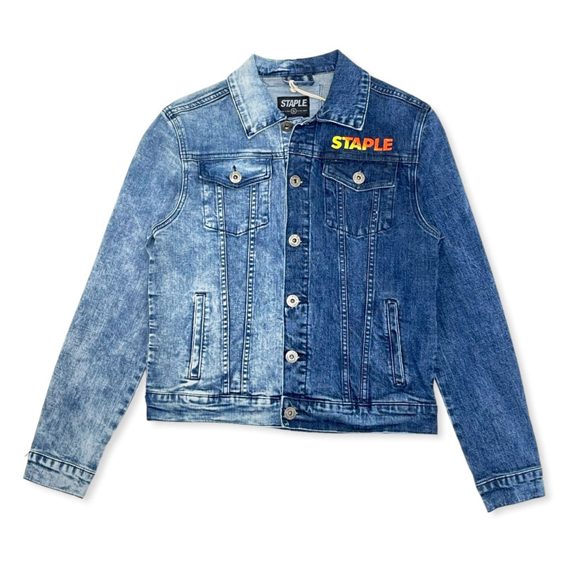 Staple (blue orange satellite denim jacket)