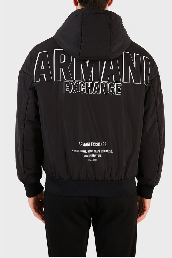 armani exchange black white jacket