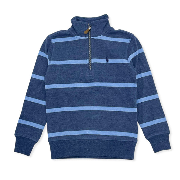 POLO RALPH LAUREN (KIDS) COTTON INTERLOCK QUARTER-ZIP PULLOVER RLl