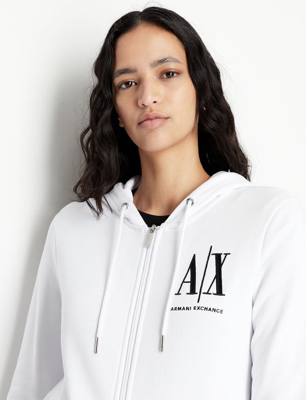 Armani Exchange ICON LOGO ZIP UP HOODED SWEATSHIRT