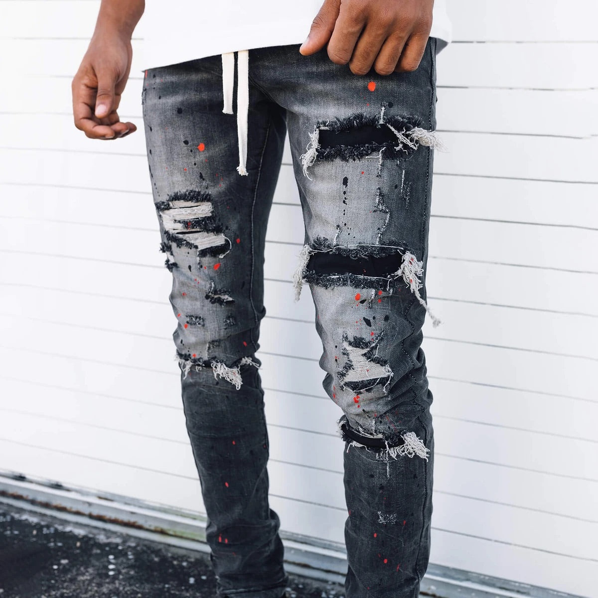 Thrt Chicago repair denim Skinny gray/red jeans – Premium Apparel Shops