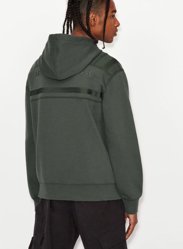 ARMANI EXCHANGE HOODED ZIP UP JERSEY SWEATSHIRT (GREEN)