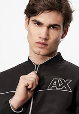 ARMANI EXCHANGE SATIN NYLON TWILL BOMBER JACKET( BLACK)