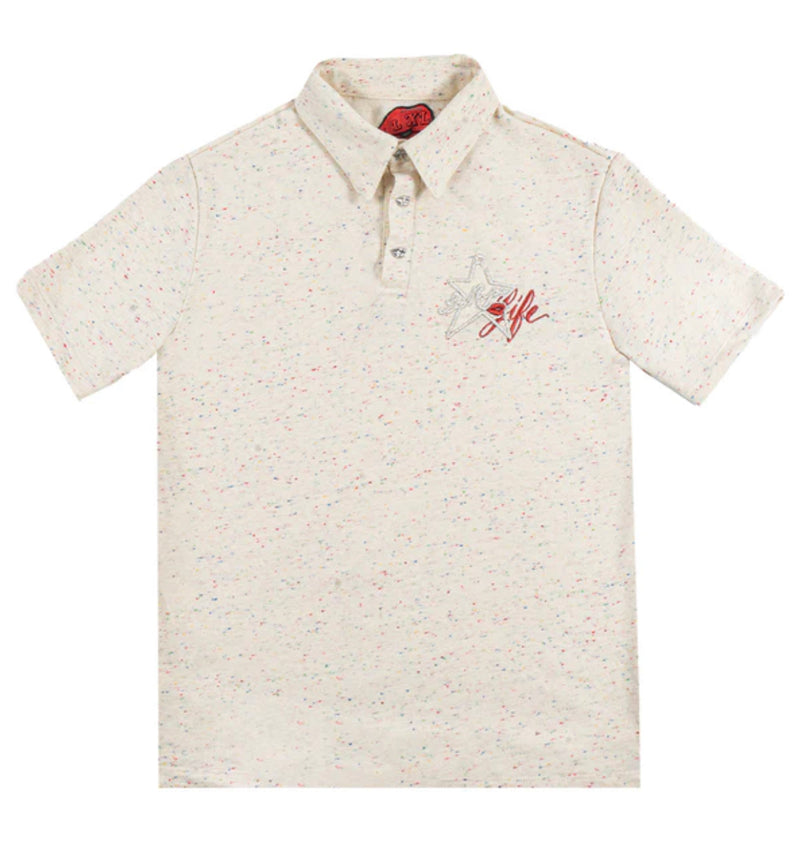 La ropa CREAM FRUITY PEBBLE FRENCH TERRY POLO SHIRT