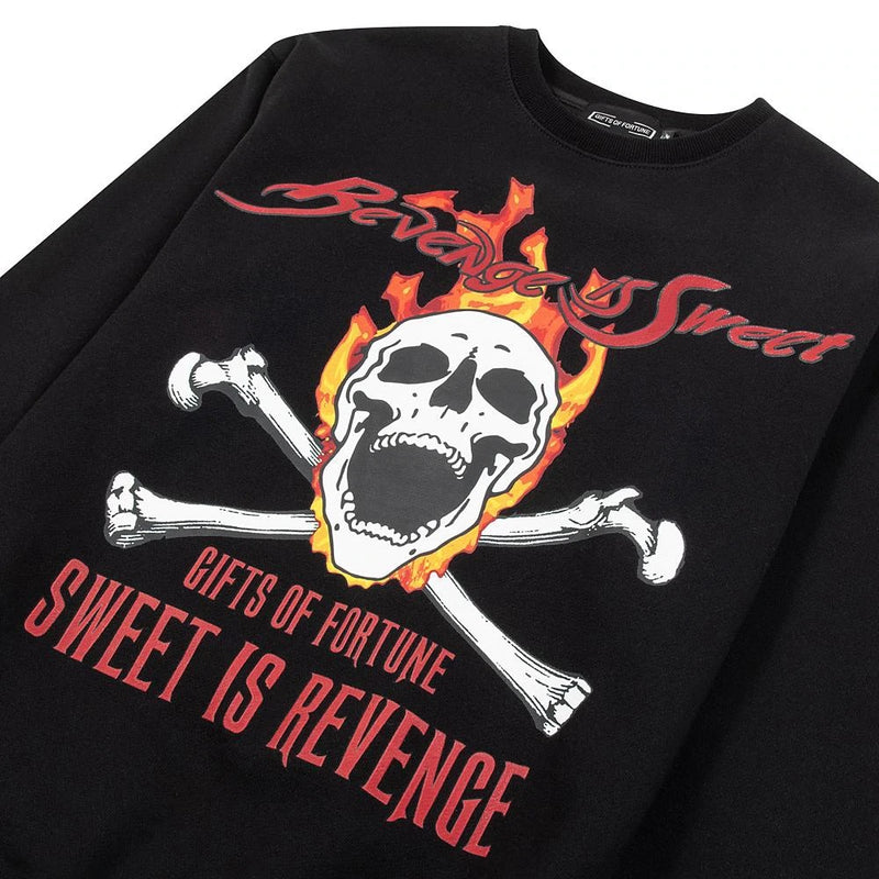 GIFTS OF FORTUNE Flaming Skull Sweatshirt | Black