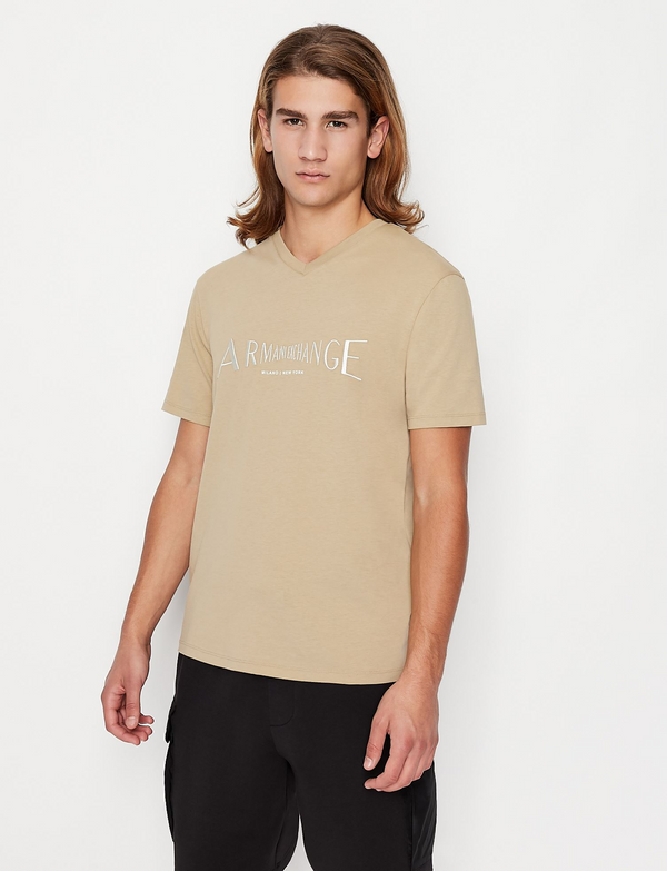 Armani exchange khaki embroidery Tshirt