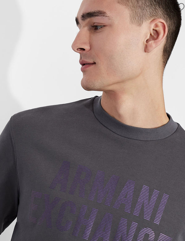 ARMANI EXCHANGE IRIDESCENT LOGO CREW NECK SWEATSHIRT (GRAY)